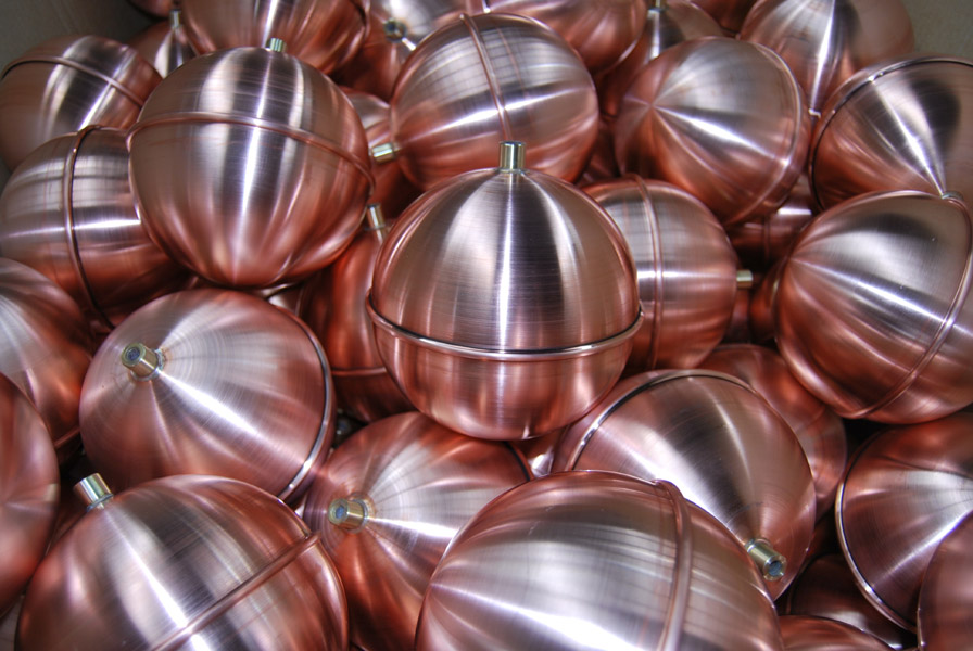 Copper ball floats